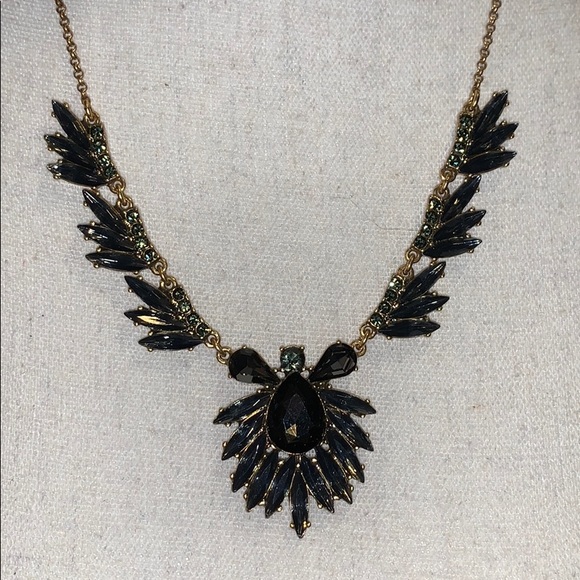 J crew black crystal statement necklace - Picture 1 of 8